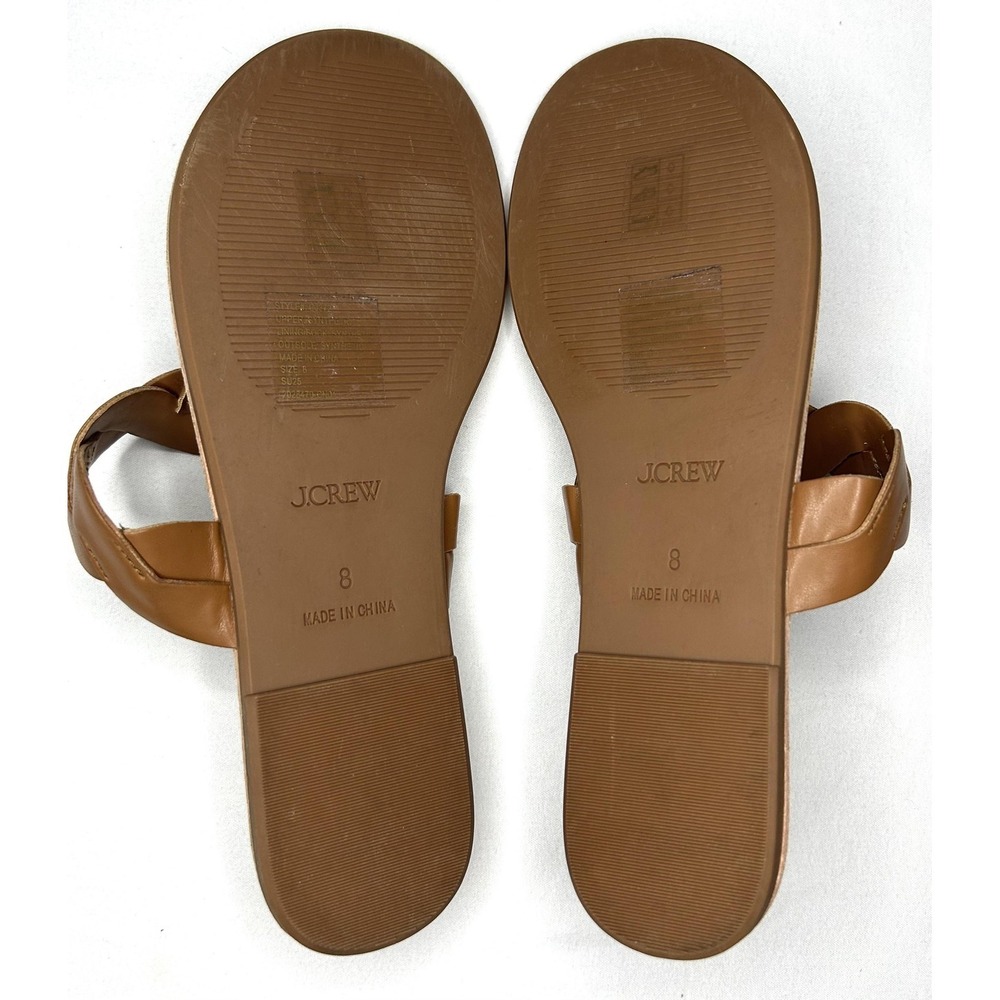 J Crew Sandals Womens 8 / 39 Cedar Wood Brown Braided Thong Flip Flops Flat Cute - Picture 10 of 12